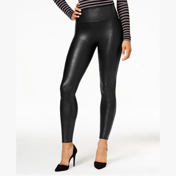 SPANX Pants - SPANX | Black Metallic Faux Leather Leggings